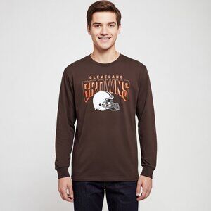 NWT NFL Team Apparel Men's Cleveland Browns Long Sleeve Graphic Tee, Size XL